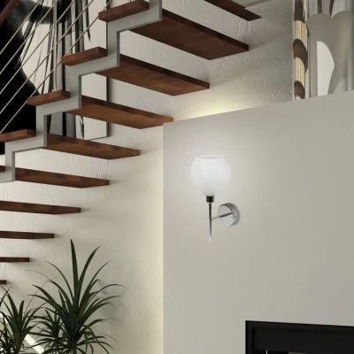 Moderní nástěnné osvětlení RAUL - 1xE14, 40W, chromované / bílé