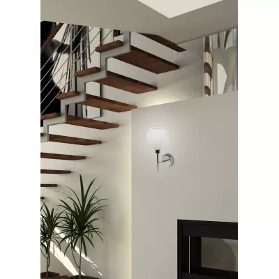 Moderní nástěnné osvětlení RAUL - 1xE14, 40W, chromované / bílé