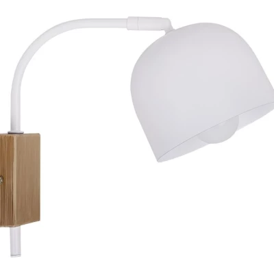 Moderní nástěnné osvětlení RUPI - 1xE27, 40W, přírodní dřevo / bílé