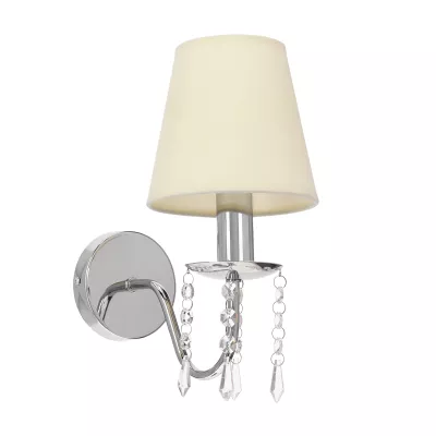 Moderní nástěnná lampa RUTI - 1xE14, 40W, chromovaná / béžová
