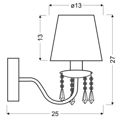 Moderní nástěnná lampa RUTI - 1xE14, 40W, chromovaná / béžová
