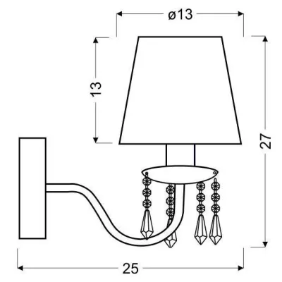Moderní nástěnná lampa RUTI - 1xE14, 40W, chromovaná / béžová