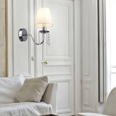 Moderní nástěnná lampa RUTI - 1xE14, 40W, chromovaná / béžová