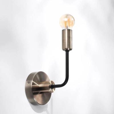 Industriální nástěnné svítidlo SAGA - 1xE14, 40W, patina / černé