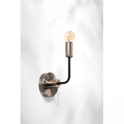 Industriální nástěnné svítidlo SAGA - 1xE14, 40W, patina / černé