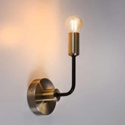 Industriální nástěnné svítidlo SAGA - 1xE14, 40W, patina / černé