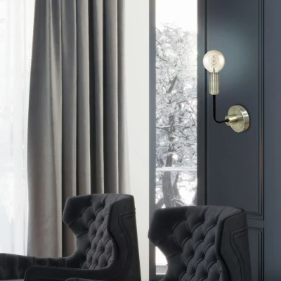 Industriální nástěnné svítidlo SAGA - 1xE14, 40W, patina / černé