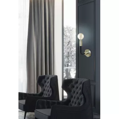 Industriální nástěnné svítidlo SAGA - 1xE14, 40W, patina / černé