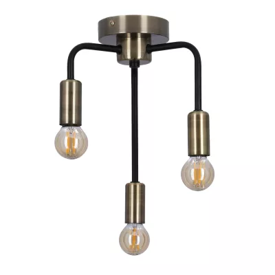 Industriální stropní svítidlo SAGA - 3xE14, 40W, patina / černé