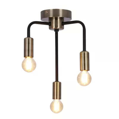 Industriální stropní svítidlo SAGA - 3xE14, 40W, patina / černé