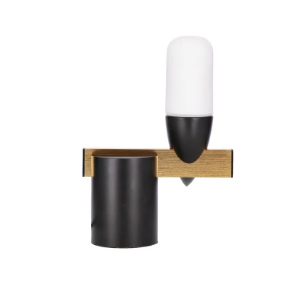 Designové nástěnné LED osvětlení SAKAI - 5,4W, 3000K (teplá bílá), přírodní dřevo / černá