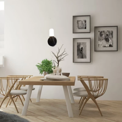 Designové nástěnné LED osvětlení SAKAI - 5,4W, 3000K (teplá bílá), přírodní dřevo / černá