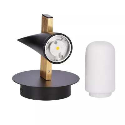 Designové nástěnné LED osvětlení SAKAI - 5,4W, 3000K (teplá bílá), přírodní dřevo / černá