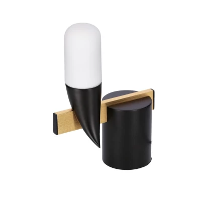 Designové nástěnné LED osvětlení SAKAI - 5,4W, 3000K (teplá bílá), přírodní dřevo / černá