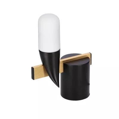 Designové nástěnné LED osvětlení SAKAI - 5,4W, 3000K (teplá bílá), přírodní dřevo / černá