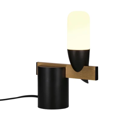 Designové nástěnné LED osvětlení SAKAI - 5,4W, 3000K (teplá bílá), přírodní dřevo / černá