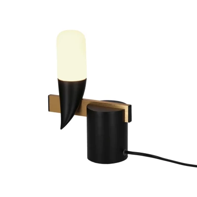 Designové nástěnné LED osvětlení SAKAI - 5,4W, 3000K (teplá bílá), přírodní dřevo / černá