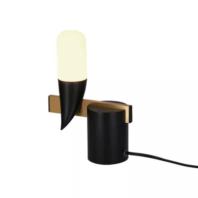 Designové nástěnné LED osvětlení SAKAI - 5,4W, 3000K (teplá bílá), přírodní dřevo / černá