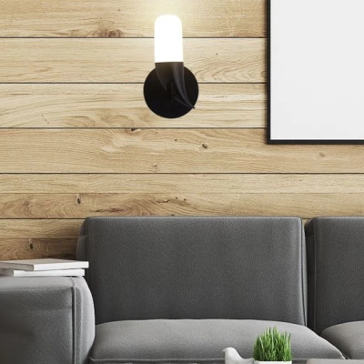 Designové nástěnné LED osvětlení SAKAI - 5,4W, 3000K (teplá bílá), přírodní dřevo / černá