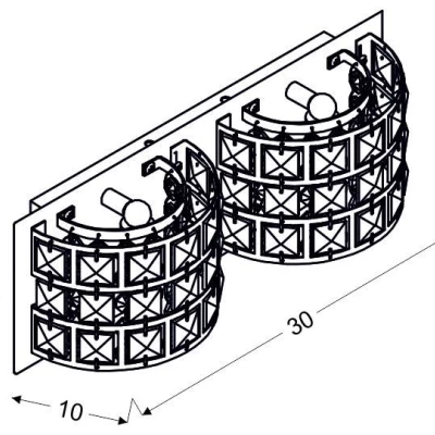 Moderní nástěnné osvětlení SATURN - 2xG9, 40W, chromované / čiré