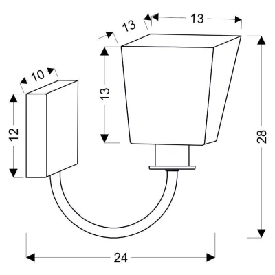 Moderní nástěnné osvětlení SCHUBERT - 1xE27, 40W, černé / bílé