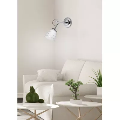 Nástěnné osvětlení SIMPLI - 1xE27, 40W, chromované / bílé