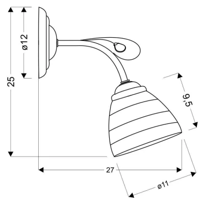 Nástěnné osvětlení SIMPLI - 1xE27, 40W, chromované / bílé
