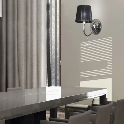 Nástěnné osvětlení v glamour stylu SORENTO - 1xE14, 40W, chromované / černé