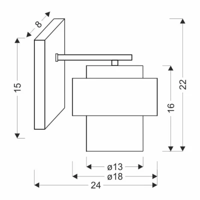 Moderní nástěnné osvětlení SPIEGA - 1xE27, 60W, černé / mosazné