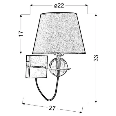 Nástěnná moderní lampa TESORO - 1xE14, 40W, chromovaná / hnědá