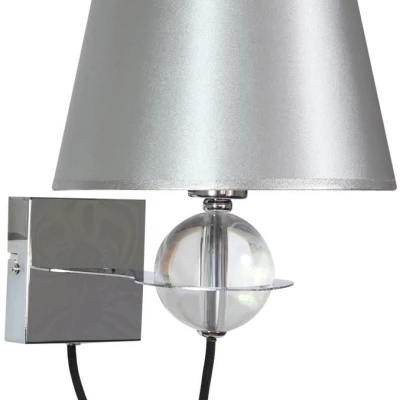 Nástěnná moderní lampa TESORO - 1xE14, 40W, chromovaná / stříbrná