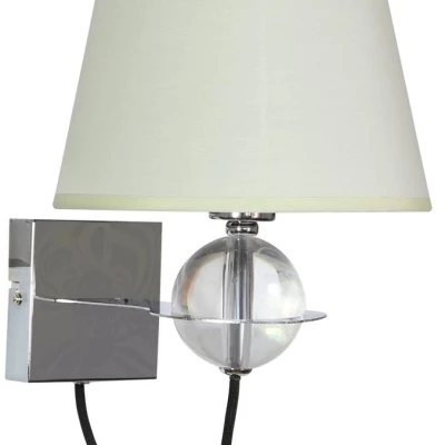 Nástěnná moderní lampa TESORO - 1xE14, 40W, chromovaná / krémová