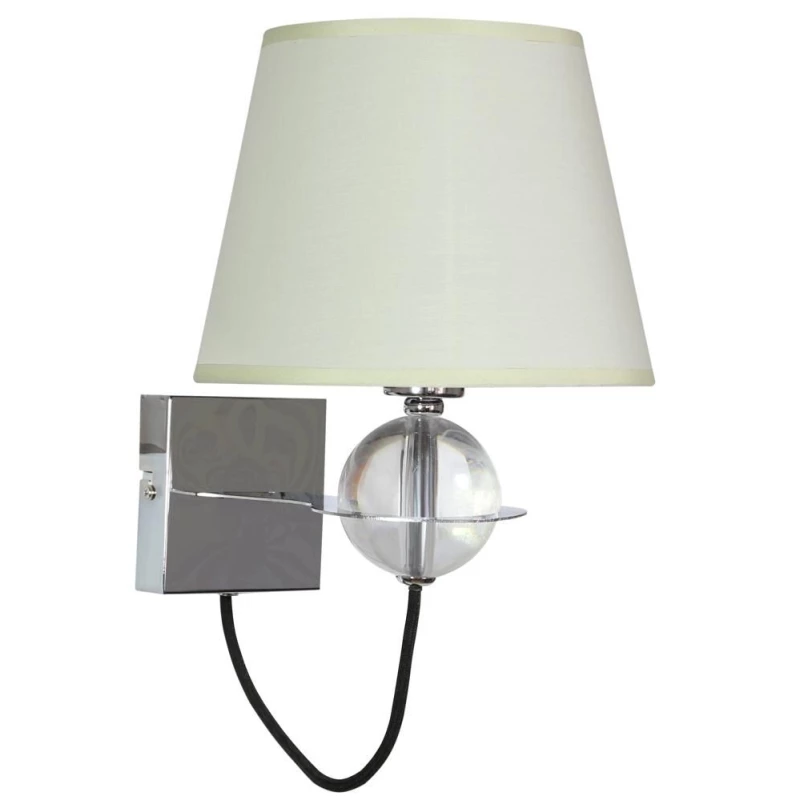 Nástěnná moderní lampa TESORO - 1xE14, 40W, chromovaná / krémová
