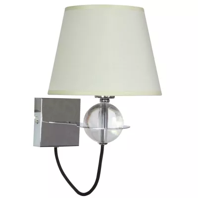 Nástěnná moderní lampa TESORO - 1xE14, 40W, chromovaná / krémová