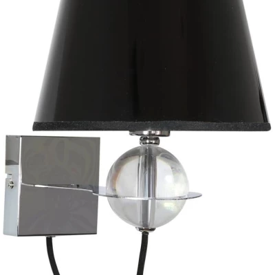 Nástěnná moderní lampa TESORO - 1xE14, 40W, chromovaná / černá