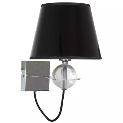 Nástěnná moderní lampa TESORO - 1xE14, 40W, chromovaná / černá