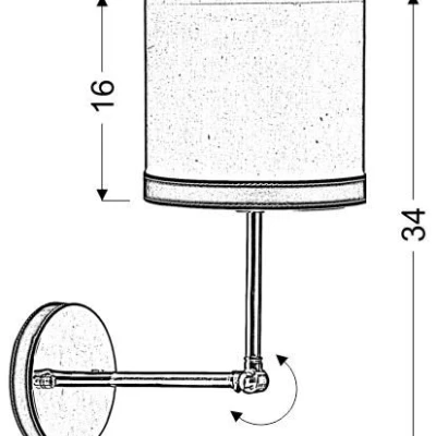 Nástěnné moderní lampa TIDA - 1xE14, 40W, chromovaná / bíločerná