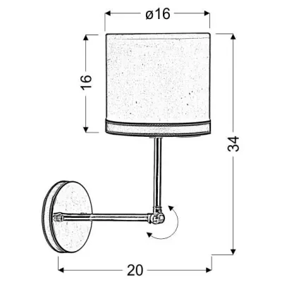 Nástěnné moderní lampa TIDA - 1xE14, 40W, chromovaná / bíločerná