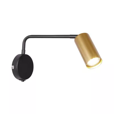 Nástěnná lampa k posteli TINA - 1xGU10, 15W, černá / zlatá