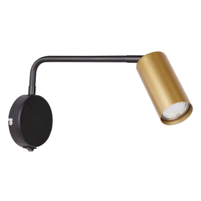 Nástěnná lampa k posteli TINA - 1xGU10, 15W, černá / zlatá