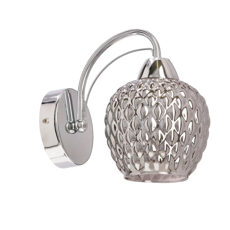 Nástěnné osvětlení TOBIAS - 1xE27, 40W, chromované / kouřové sklo