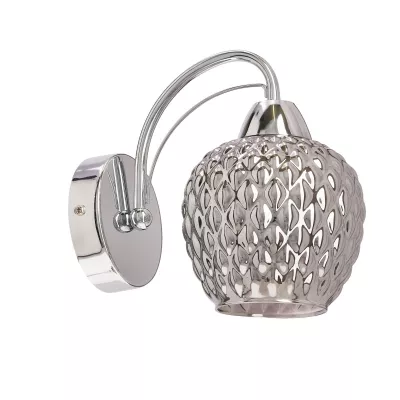 Nástěnné osvětlení TOBIAS - 1xE27, 40W, chromované / kouřové sklo