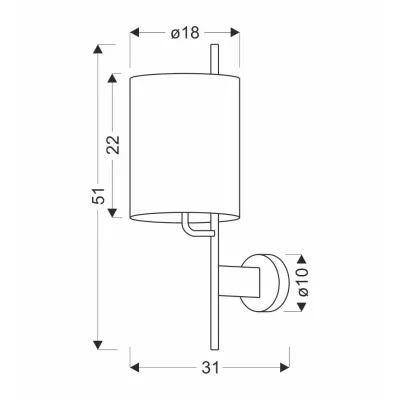 Moderní nástěnná lampa TOKYO - 1xE27, 40W, černá / bílá