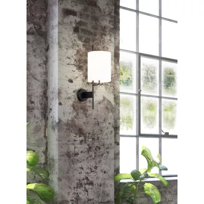 Moderní nástěnná lampa TOKYO - 1xE27, 40W, černá / bílá