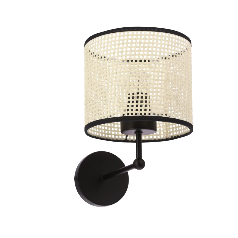 Nástěnná moderní lampa TOPI - 1xE27, 40W, černá / krémová