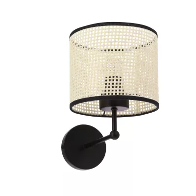 Nástěnná moderní lampa TOPI - 1xE27, 40W, černá / krémová