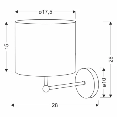 Nástěnná moderní lampa TOPI - 1xE27, 40W, černá / krémová
