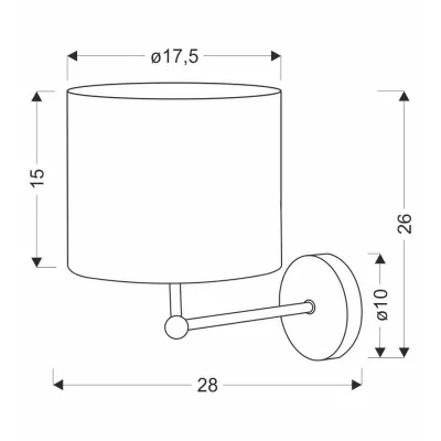 Nástěnná moderní lampa TOPI - 1xE27, 40W, černá / krémová