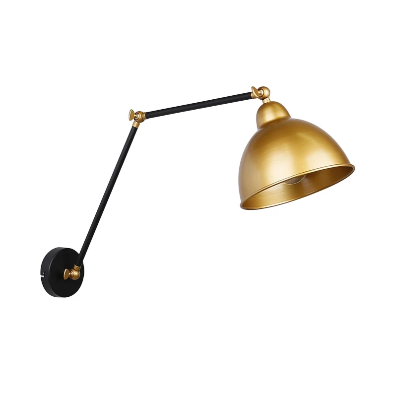 Čtecí lampa s ramenem TRUCK - 1xE27, 40W, černá / zlatá