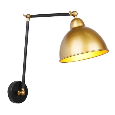 Čtecí lampa s ramenem TRUCK - 1xE27, 40W, černá / zlatá